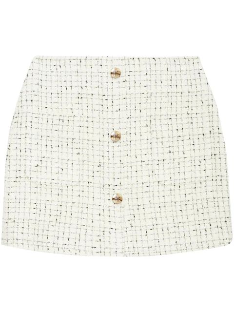 ANINE BING Mateo tweed miniskirt - White - zdjęcie produktu nr 1