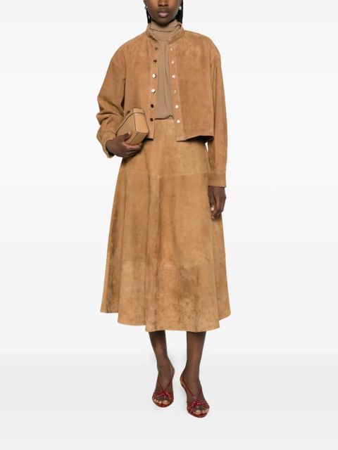 Nour Hammour Lucien long-sleeve suede jacket - Neutrals - zdjęcie produktu nr 2