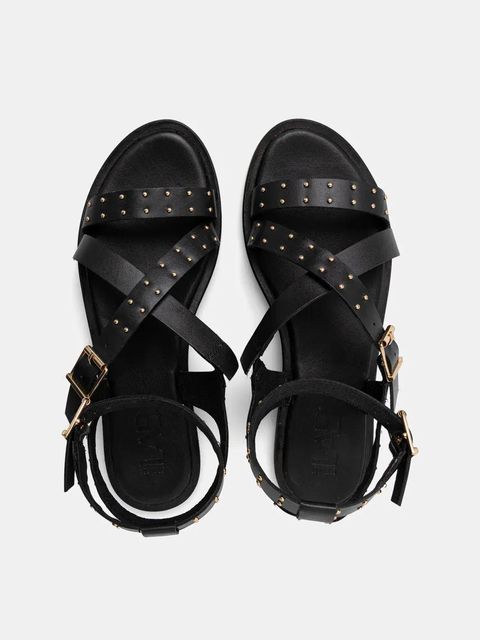 Answear.LAB sandały skórzane damskie kolor złoty