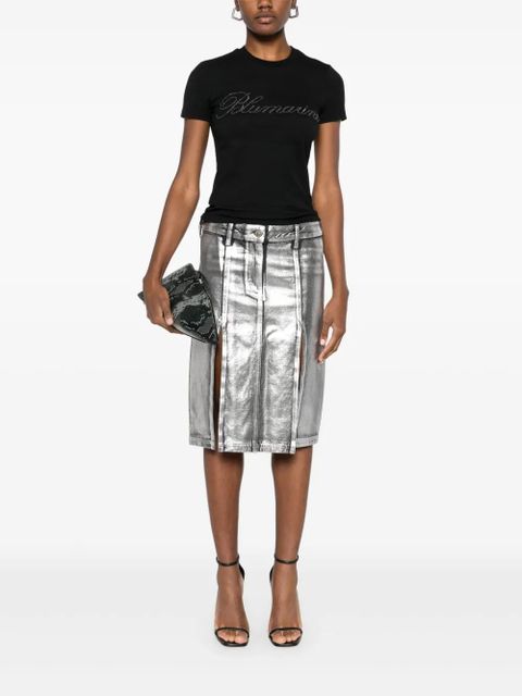 Blumarine rhinestone-logo T-shirt - Black - zdjęcie produktu nr 2