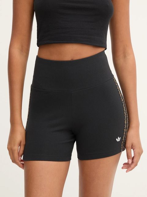 adidas Originals szorty Booty Short damskie kolor czarny wzorzyste high waist JW7305 - zdjęcie produktu nr 1