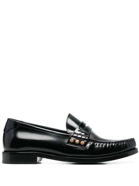Saint Laurent Schuhe penny-slot leather loafers - Black - zdjęcie produktu nr 1