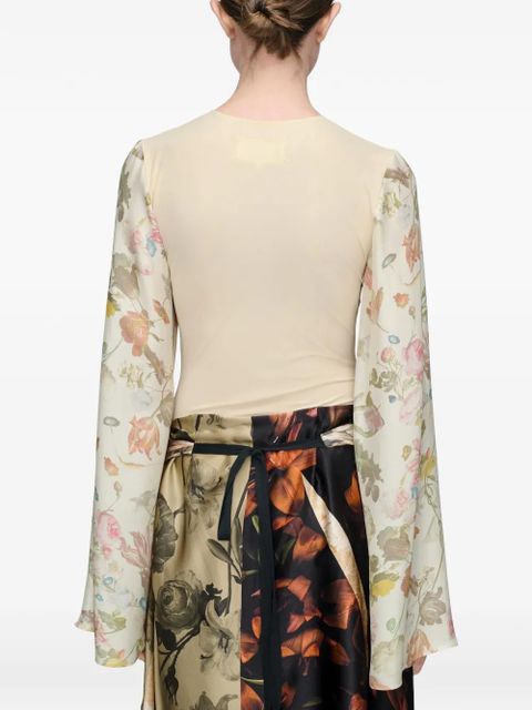 Maison Margiela floral sleeve body - Neutrals