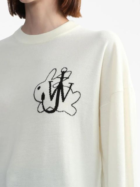 JW Anderson intarsia-knit logo jumper - White