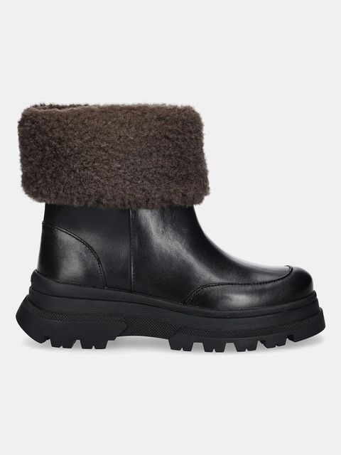 BOSS botki Foster damskie kolor czarny na platformie lekko ocieplone 50552776 - zdjęcie produktu nr 2