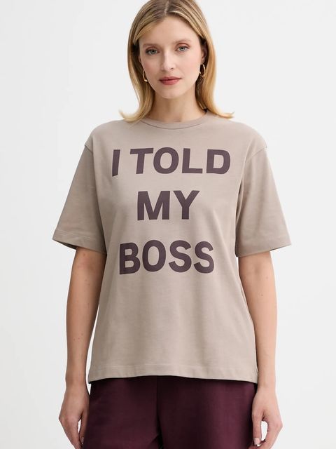 MAX&Co. t-shirt bawełniany damski kolor beżowy 2528976032200 - zdjęcie produktu nr 1