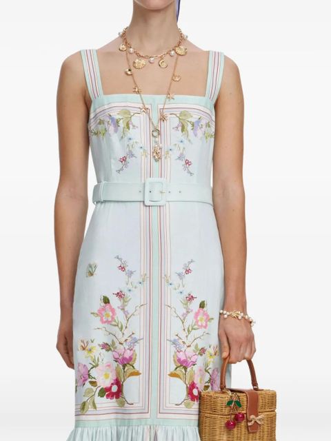 Self-Portrait belted maxi dress - Green