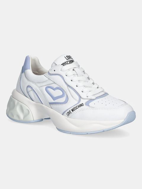 Love Moschino sneakersy skórzane kolor biały JA15296G1MIA110E - zdjęcie produktu nr 1