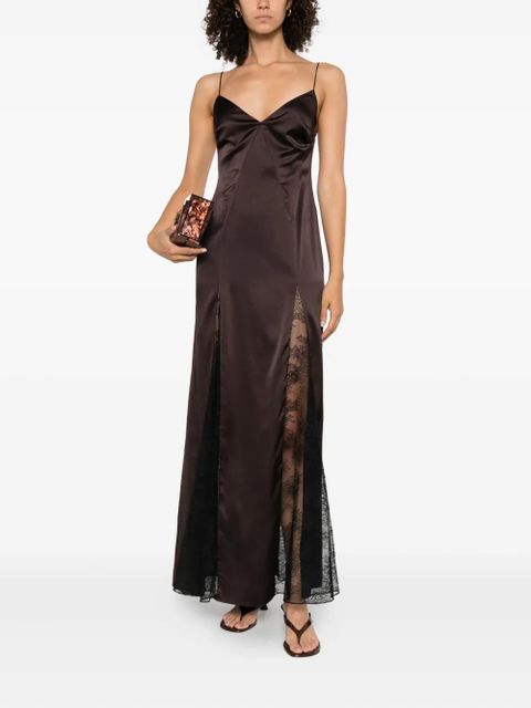 STAUD Trinity lace-insert maxi dress - Brown - zdjęcie produktu nr 2