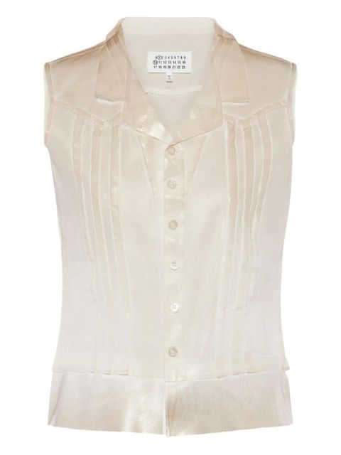 Maison Margiela perforated sleeveless shirt - Neutrals - zdjęcie produktu nr 1