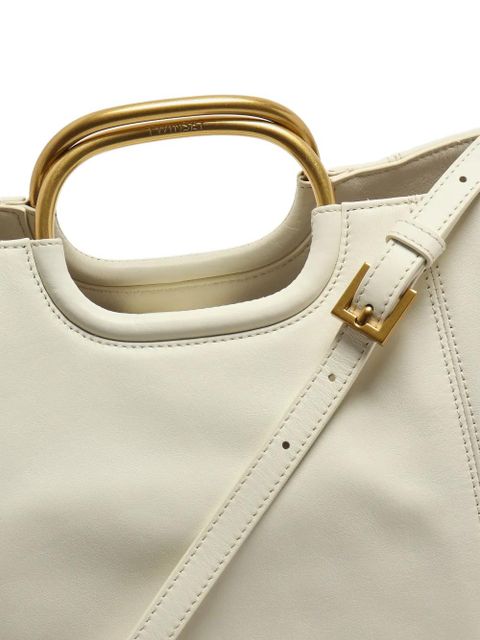 TWINSET metal-handle leather tote bag - Neutrals