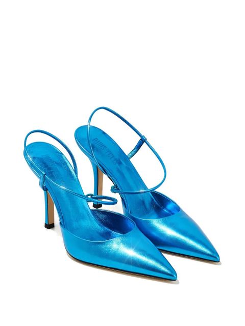 Paris Texas 95mm Anita pointed leather pumps - Blue
