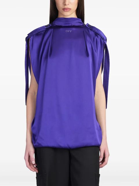 Off-White logo-embroidered blouse - Purple - zdjęcie produktu nr 1
