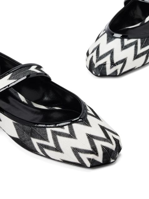 Missoni Zigzag-pattern ballerinas - White