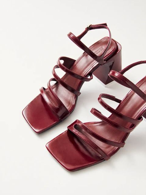 Alohas sandały skórzane Aubrey kolor bordowy S100772-01