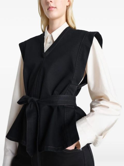 LEMAIRE V-neck top - Black