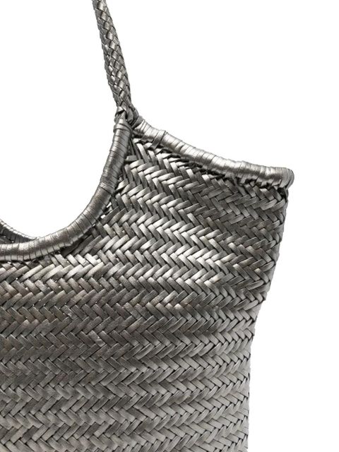 DRAGON DIFFUSION Diagonal woven tote bag - Grey