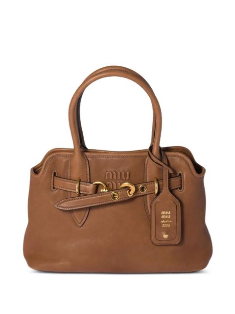 Miu Miu Aventure leather shoulder bag - Brown - zdjęcie produktu nr 1