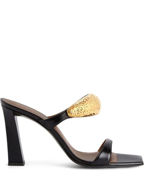 Giuseppe Zanotti 90mm GZ-Ania leather sandals - Black - zdjęcie produktu nr 1