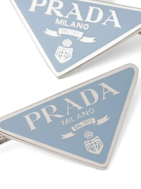 Prada triangle logo hairclip set - Blue - zdjęcie produktu nr 2