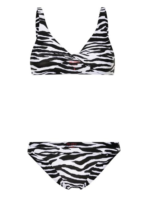 The Attico twist-detailing zebra-print bikini - White - zdjęcie produktu nr 1