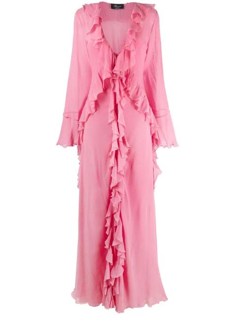 Blumarine ruffled chiffon gown - Pink - zdjęcie produktu nr 1