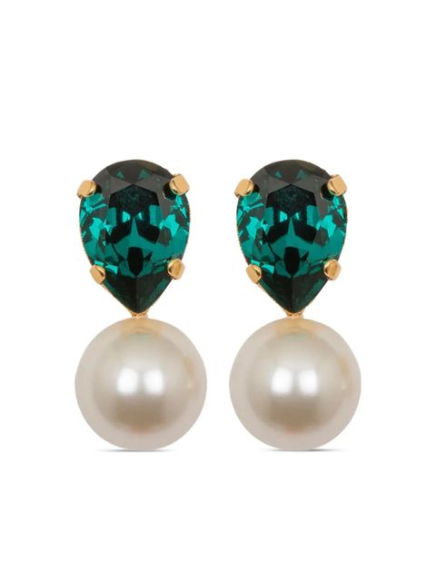 Jennifer Behr Cimone crystal-pearl earrings - Gold - zdjęcie produktu nr 1