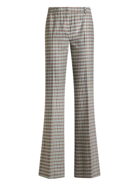 ETRO gingham flared trousers - Blue - zdjęcie produktu nr 1