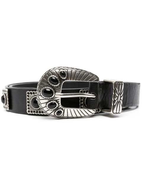 Golden Goose stud-embellished leather belt - Black - zdjęcie produktu nr 1
