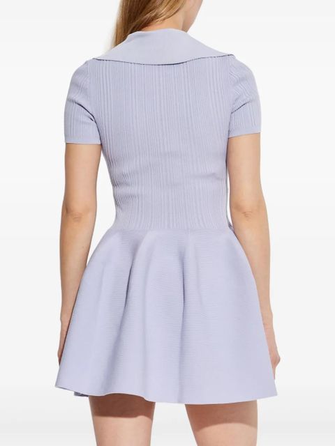 Self-Portrait short-sleeved dress - Purple