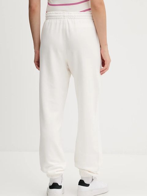 Tommy Jeans spodnie dresowe bawełniane damskie kolor beżowy z aplikacją DW0DW22164 - zdjęcie produktu nr 2