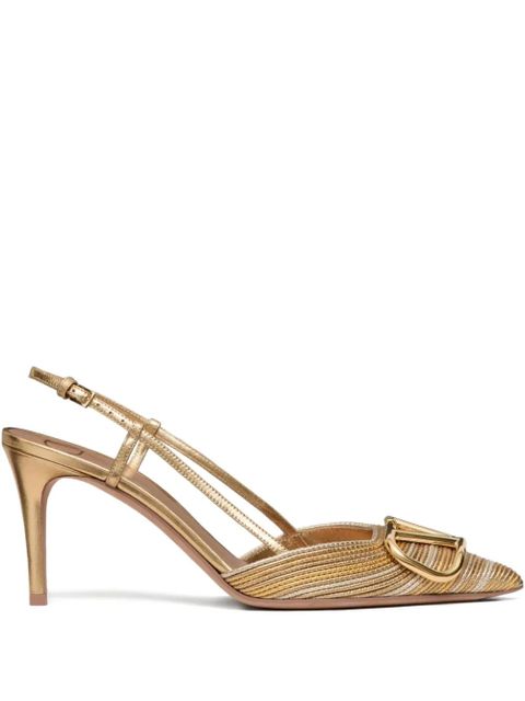 Valentino Garavani 80mm VLogo Signature slingback pumps - Gold - zdjęcie produktu nr 1