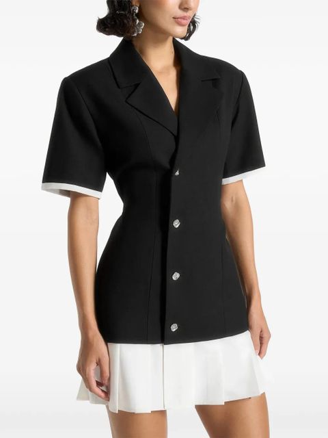 Manière De Voir Baya pleated-skirt blazer mini dress - Black