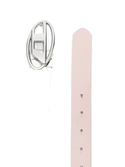 Diesel logo buckle belt - White