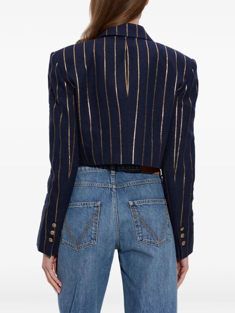 Vivienne Westwood pinstripe-button crop jacket - Blue
