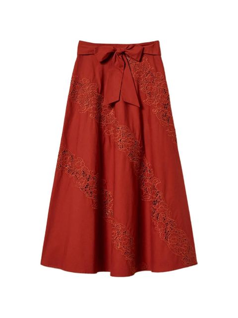 TWINSET lace belted maxi skirt - Brown - zdjęcie produktu nr 1