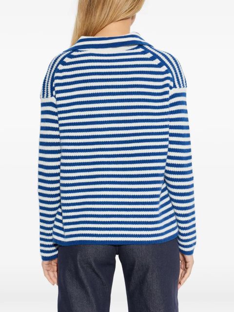 Max Mara striped V-neck sweater - Blue