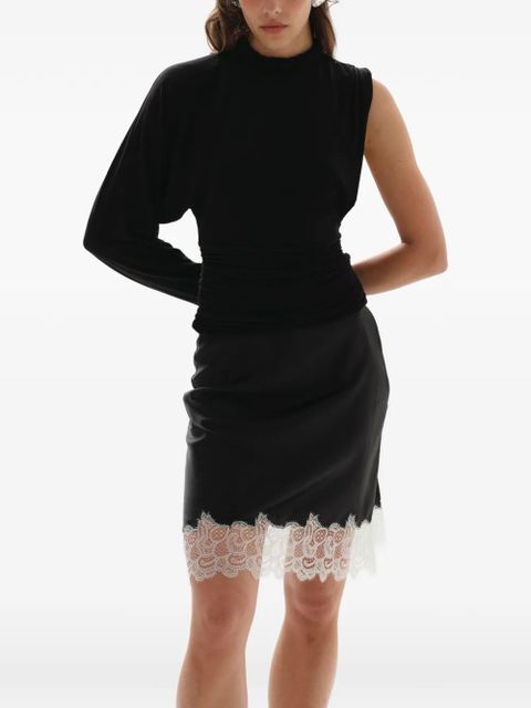 MANURÍ Josephine lace-trim mini skirt - Black