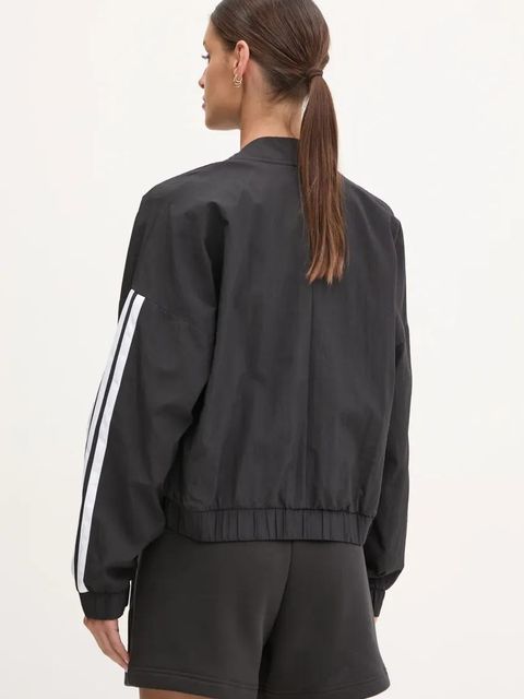 adidas kurtka bomber Essentials damski kolor czarny przejściowa oversize JD5317