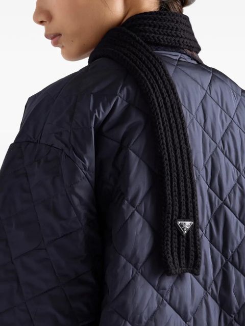 Prada enameled triangle knit scarf - Black - zdjęcie produktu nr 2