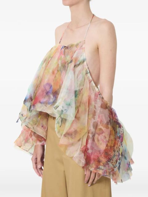 ZIMMERMANN Luna ruffled puff-sleeve blouse - Multicolour - zdjęcie produktu nr 2