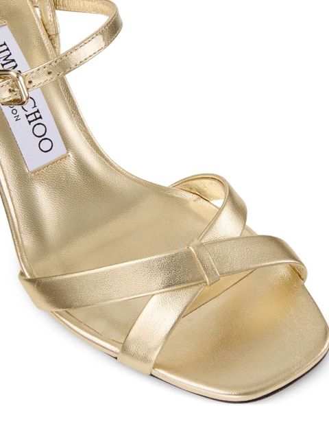 Jimmy Choo Elsy 85 crossover-strap heeled sandals - Gold