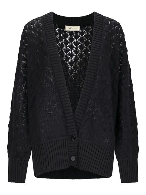 Blumarine open-knit buttoned cardigan - Black - zdjęcie produktu nr 1