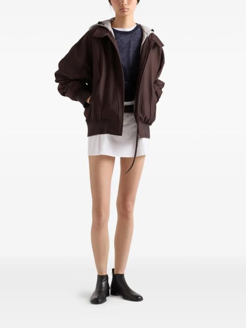 Prada hooded rush-stitch jacket - Brown - zdjęcie produktu nr 1