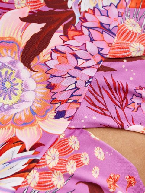 Agua By Agua Bendita floral-pattern bikini top - Purple