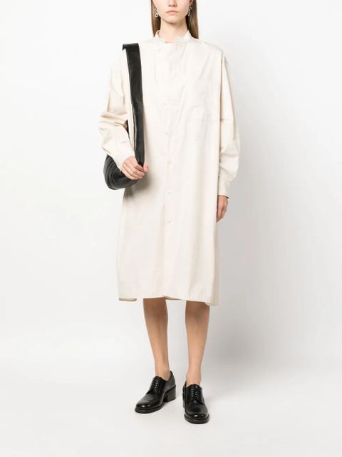 LEMAIRE band-collar cotton shirtdress - Neutrals