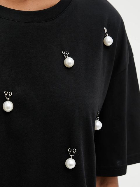 Answear.LAB bluzka damska kolor czarny z aplikacją - zdjęcie produktu nr 2