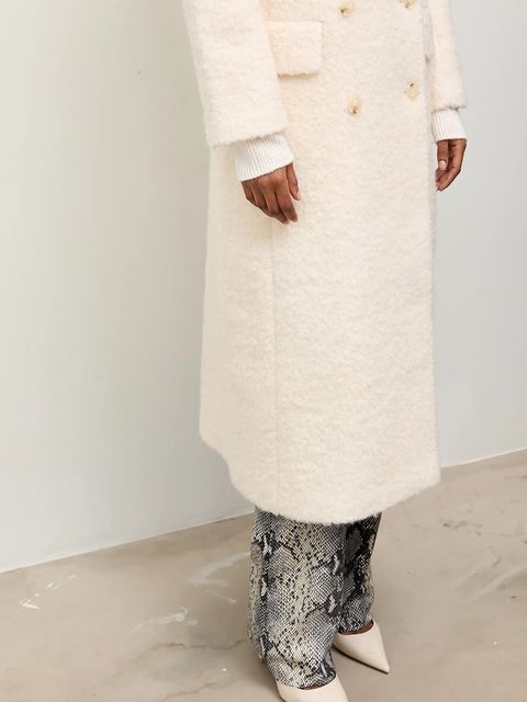 Answear.LAB płaszcz wełniany kolor beżowy