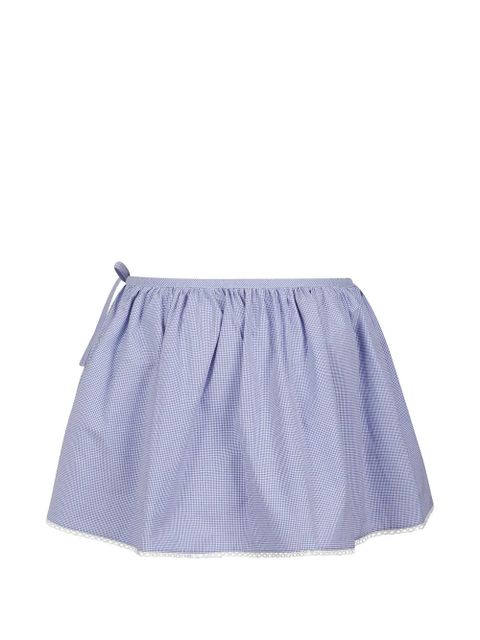 Miu Miu tie gingham mini skirt - Blue - zdjęcie produktu nr 2