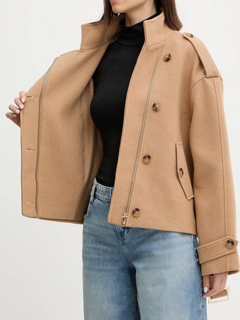 Morgan płaszcz z dodatkiem wełny kolor beżowy GMOT